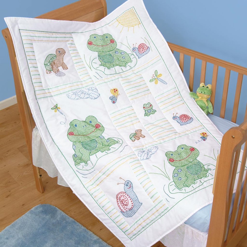 Frogs Crib Quilt Top