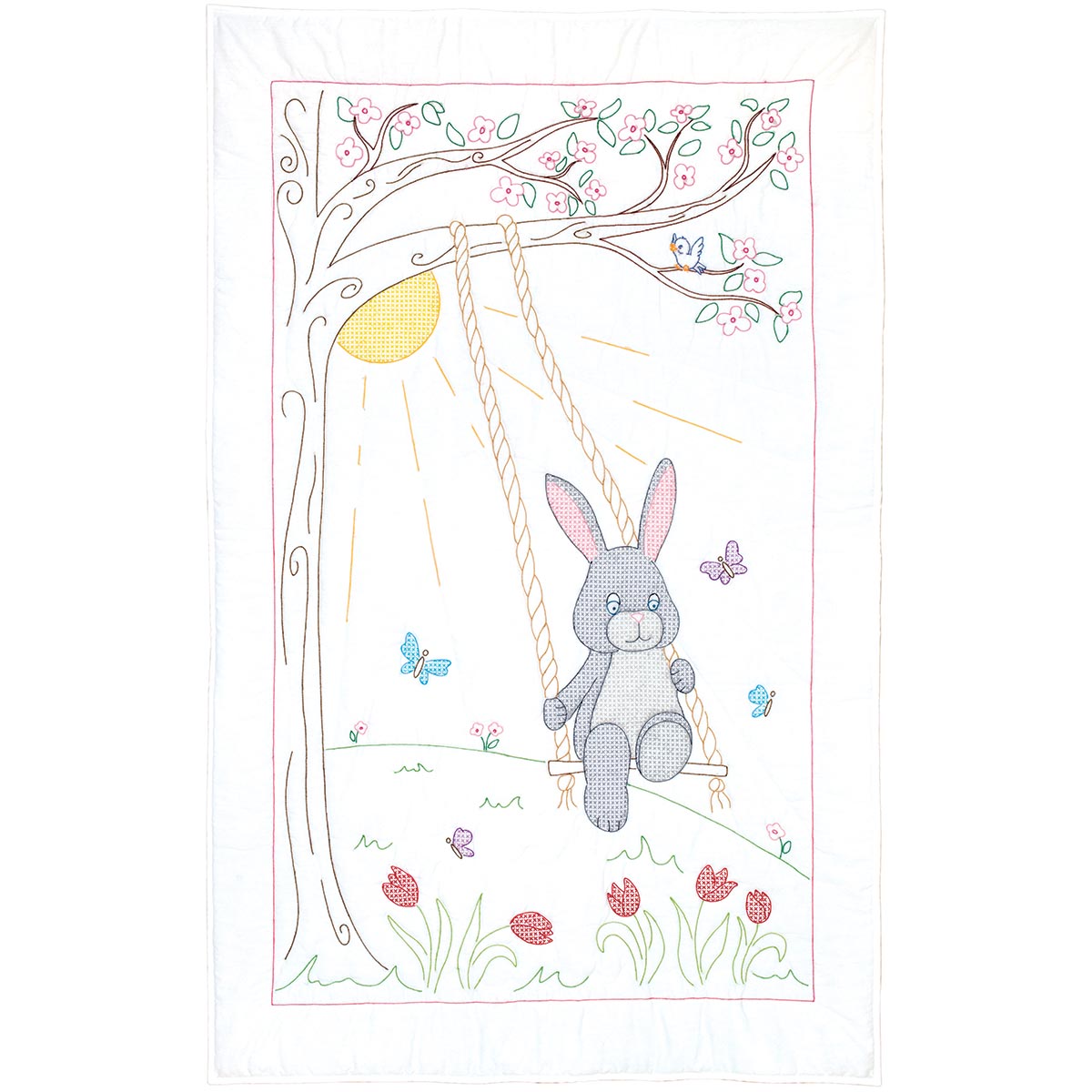 swinging bunny baby quilt
