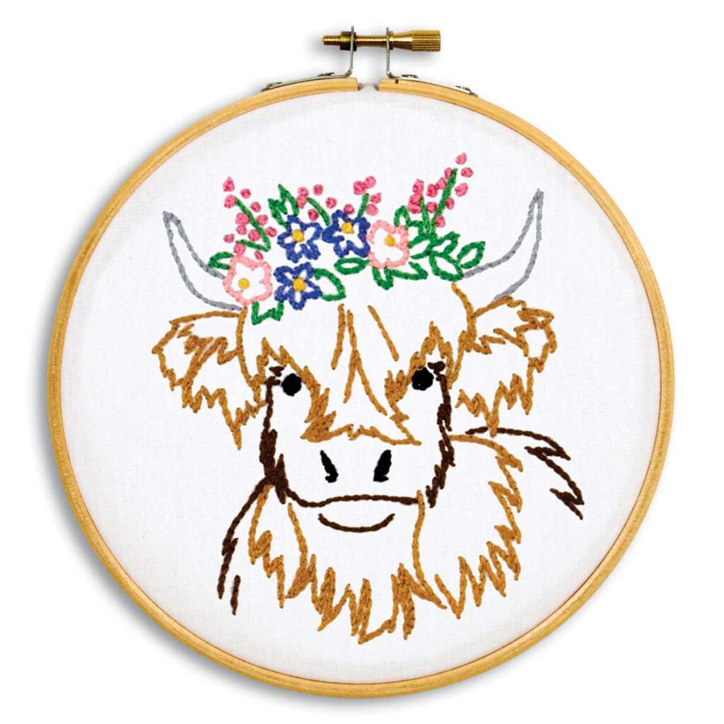 Highland Cow Hoop Kit - Jack Dempsey Needle Art