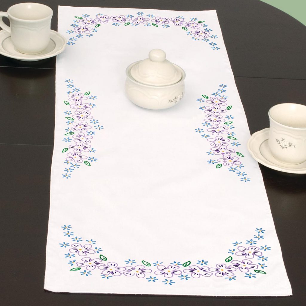 Lavender Flowers Table Topper - Jack Dempsey Needle Art