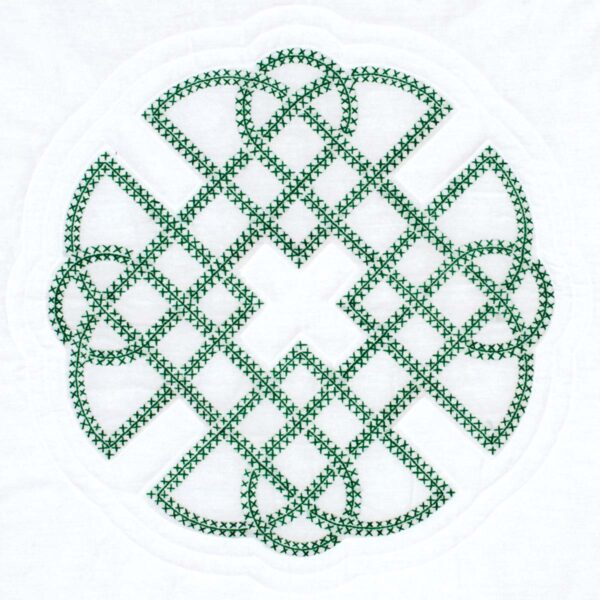 Irish green celtic knot quilt block