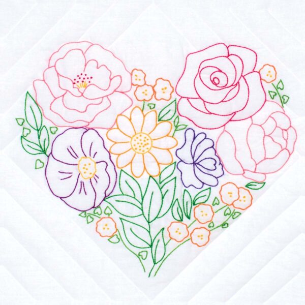 Floral Heart quilt block