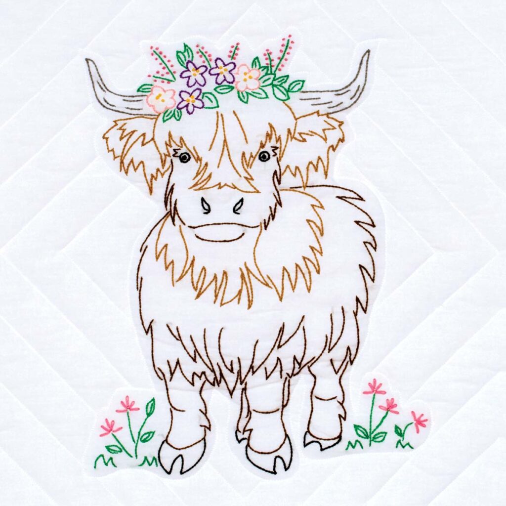 Highland Cows 18″ Quilt Blocks - Jack Dempsey Needle Art