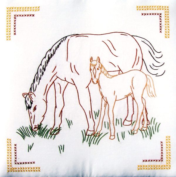 mare colt quilt block