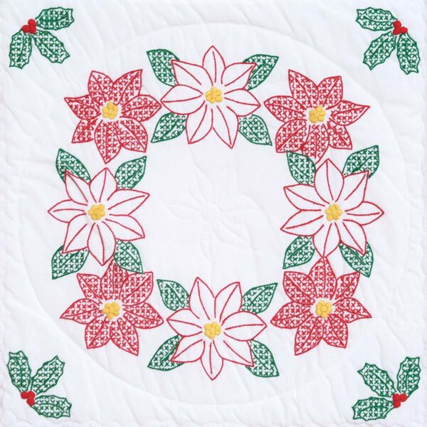 poinsettias quilt block